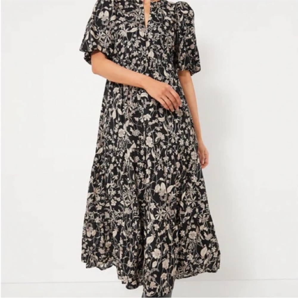 Black Floral Tiered Maxi Dress - Picture 2 of 11